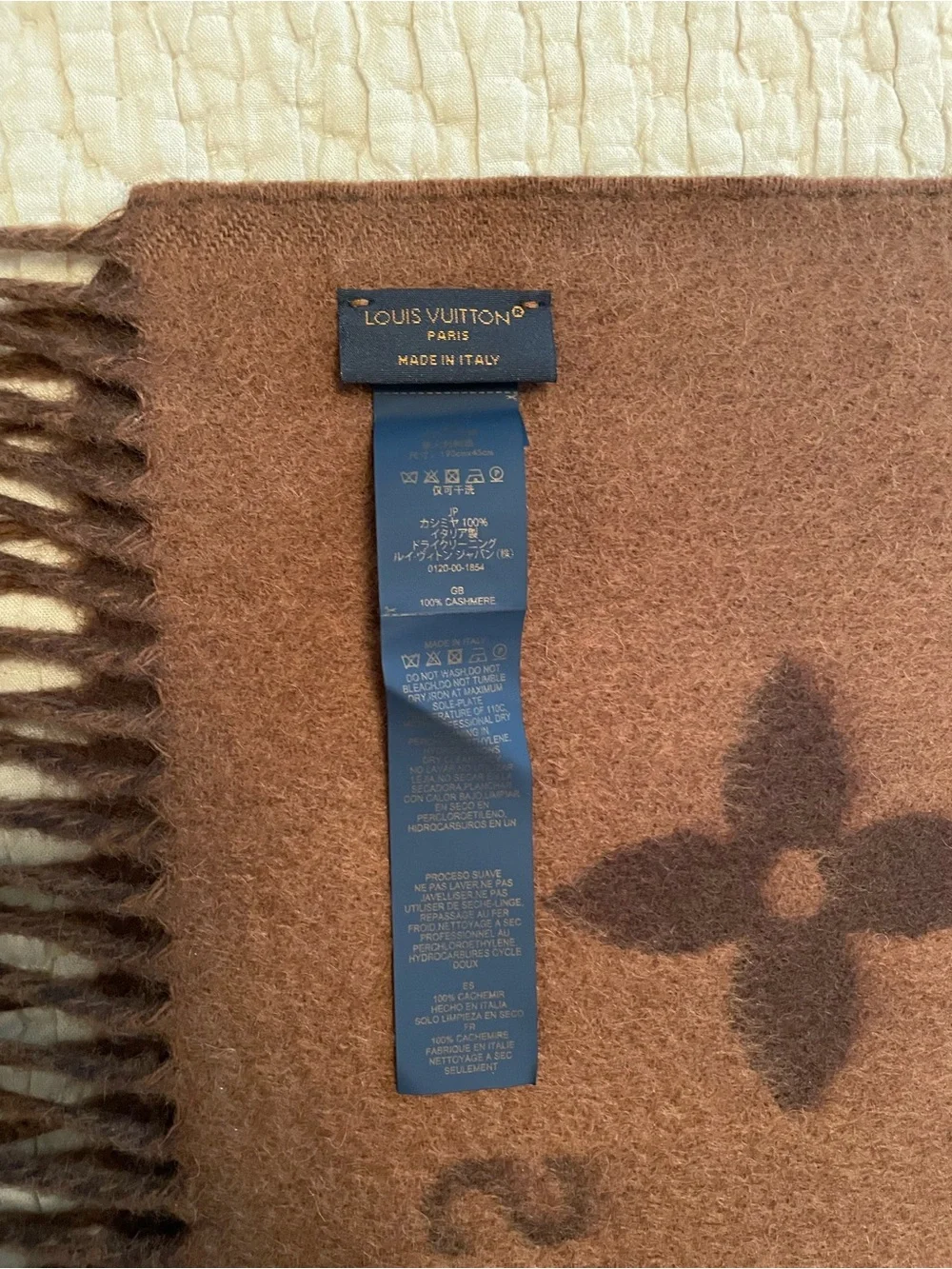 Louis Vuitton Brown and Tan scarf